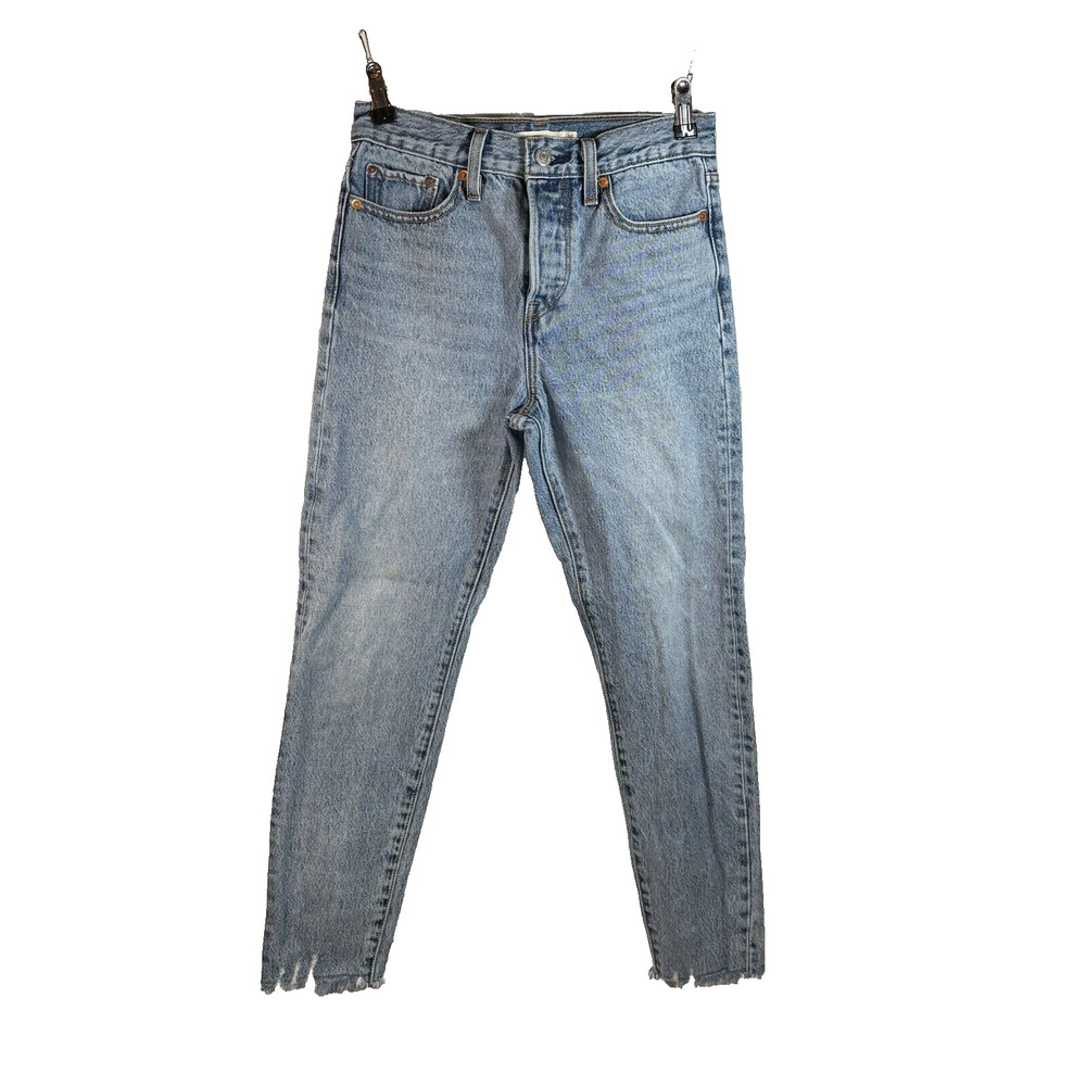 Levi's Premium Women's Size 25 Wedgie Jeans Straight‎ Button Fly Mid Distressed